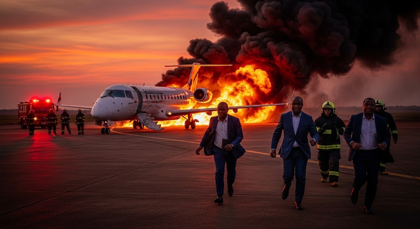 Un avion transportant le ministre des Mines de RDC s’écrase et prend feu à Kolwezi : aucun mort ni blessé. Récit complet d’un miracle aérien qui aurait pu tourner au drame national.