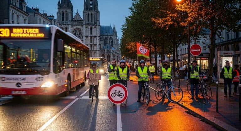 Cyclistes en Colère à Chartres : Fin de la Voie Bus