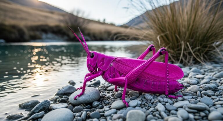 Découverte d’une Sauterelle Rose Rare en Nouvelle-Zélande