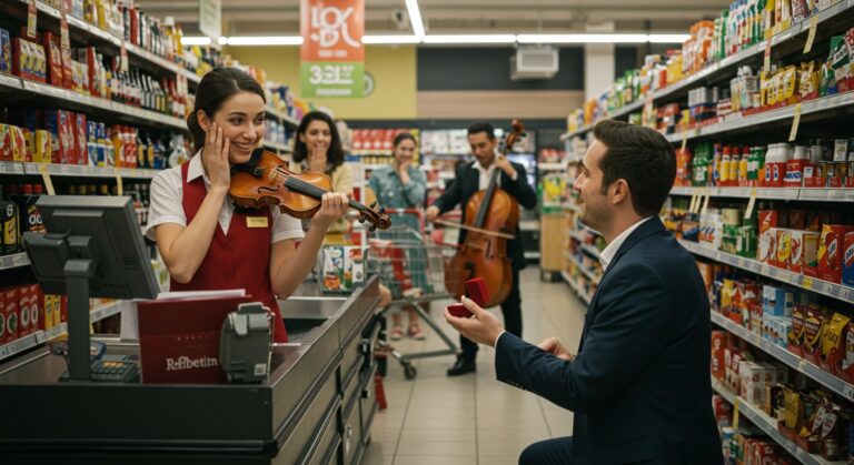 Demande en Mariage Originale au Supermarché