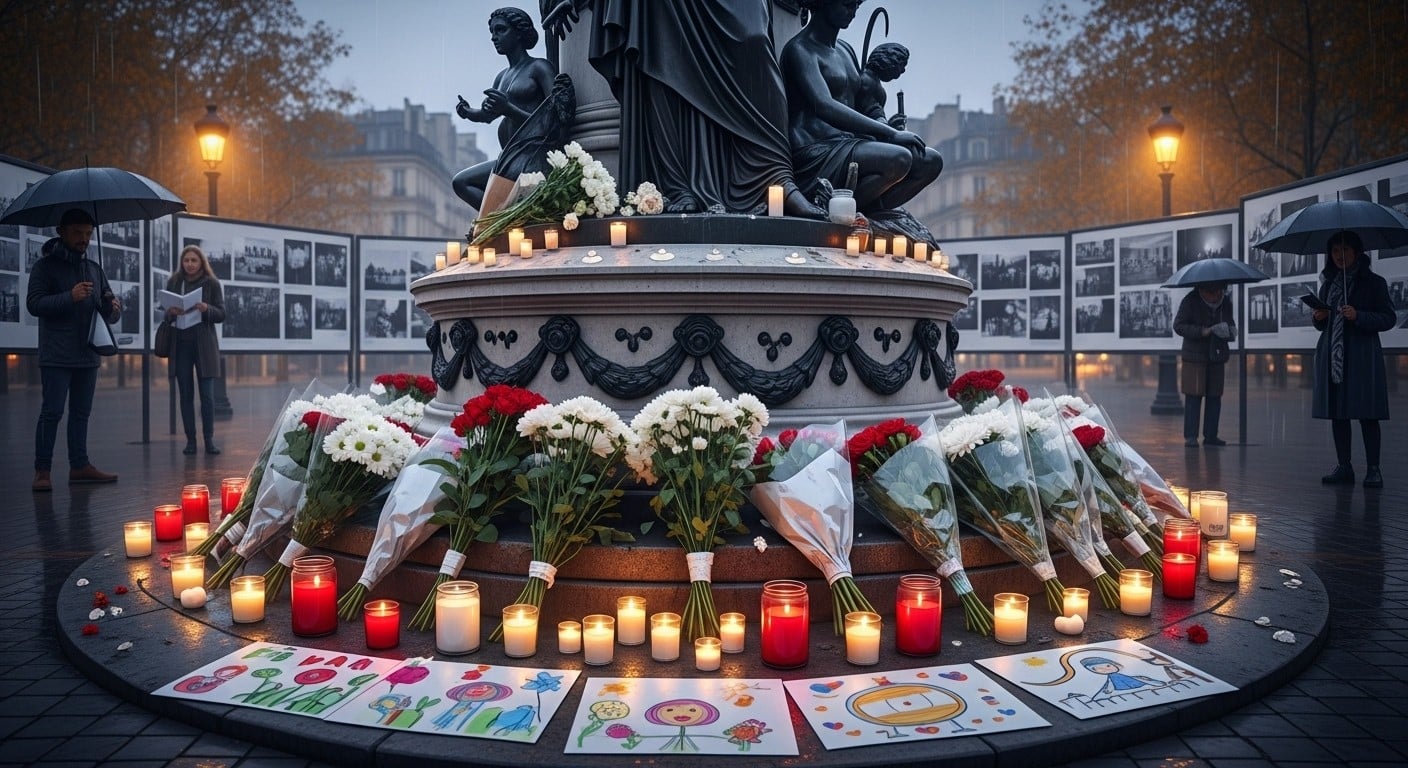 Dix ans après les attentats du 13 novembre 2015, découvrez les premiers hommages spontanés place de la République à Paris. Émotions, souvenirs et solidarité avant les commémorations officielles.
