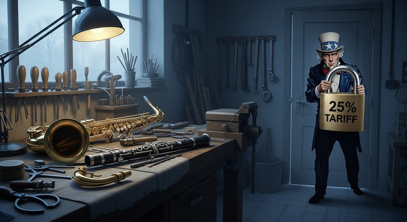 Les taxes imposées par Donald Trump sur les instruments de musique font chuter les ventes aux États-Unis et placent les usines françaises Selmer et Buffet Crampon en chômage technique. Un fleuron menacé ?