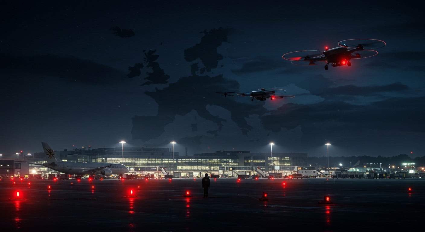 Découvrez les survols de drones inconnus qui paralysent les aéroports allemands. Soupçons sur la Russie, mesures de sécurité renforcées : une menace qui s'étend en Europe.