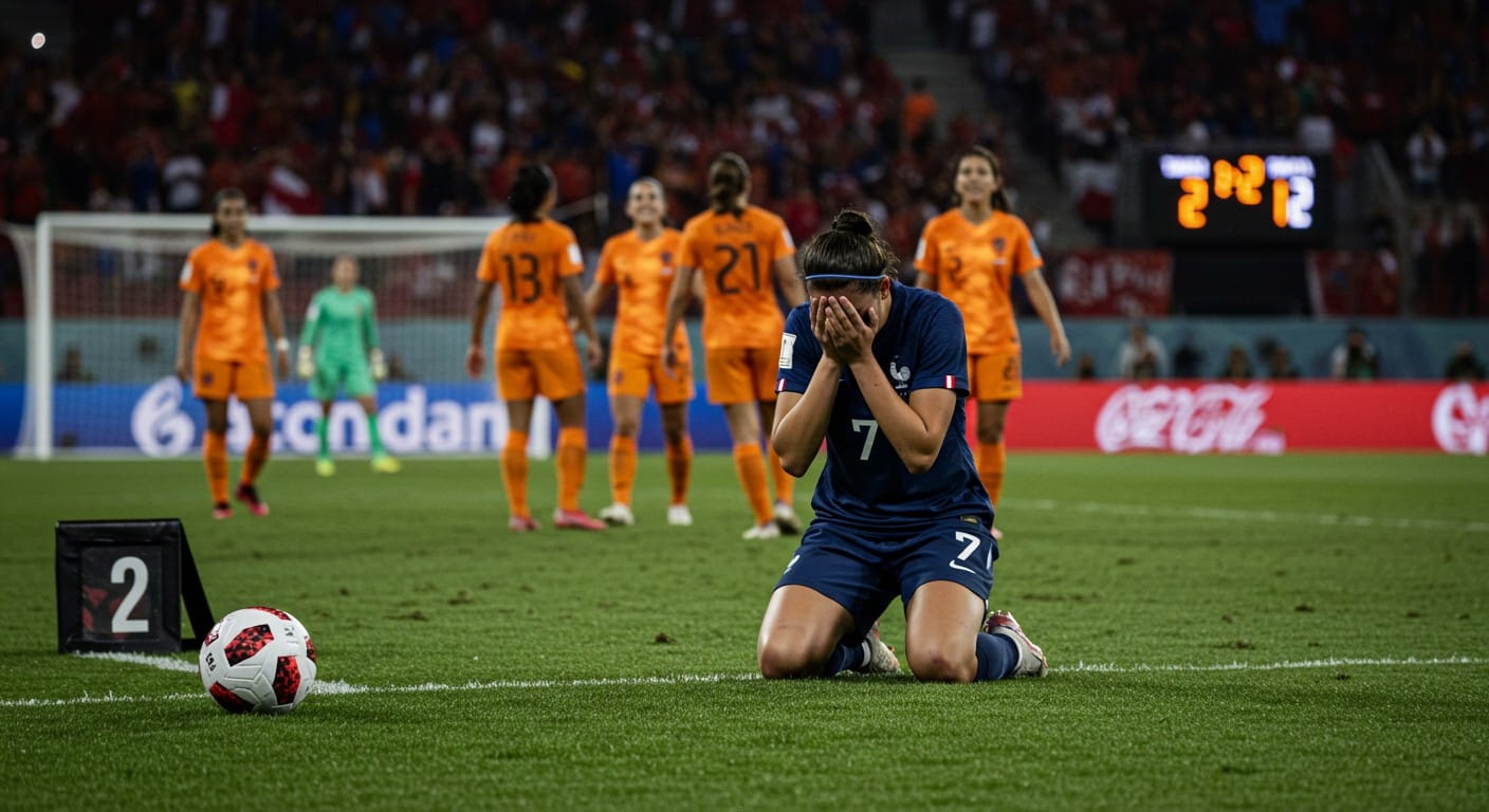 Découvrez le scénario dramatique qui a vu les U17 françaises mener 2-0 jusqu'à la 91e avant de s'incliner aux tirs au but face aux Pays-Bas. Une désillusion inoubliable au Mondial féminin.