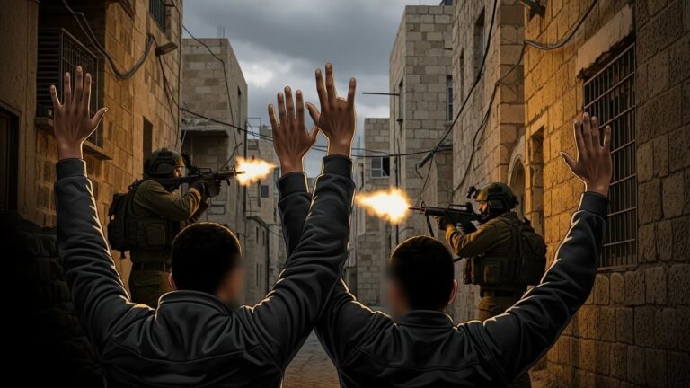 Exécution à Jénine : Deux Palestiniens Abattus les Bras Levés