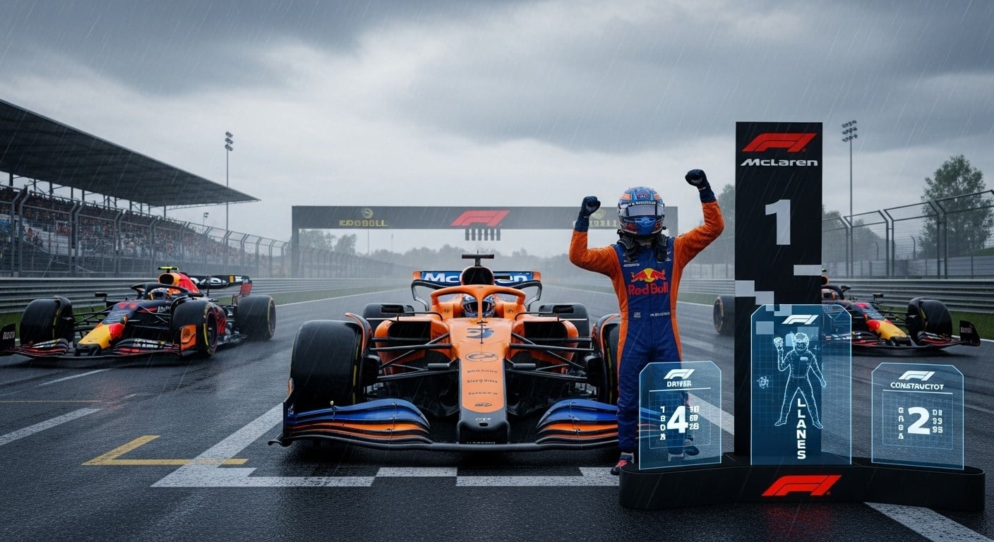 Découvrez les classements F1 après le GP Brésil 2025 : Norris creuse l'écart, Verstappen remonte, Piastri pénalisé. Analyse complète des pilotes et constructeurs avec 3 courses restantes.