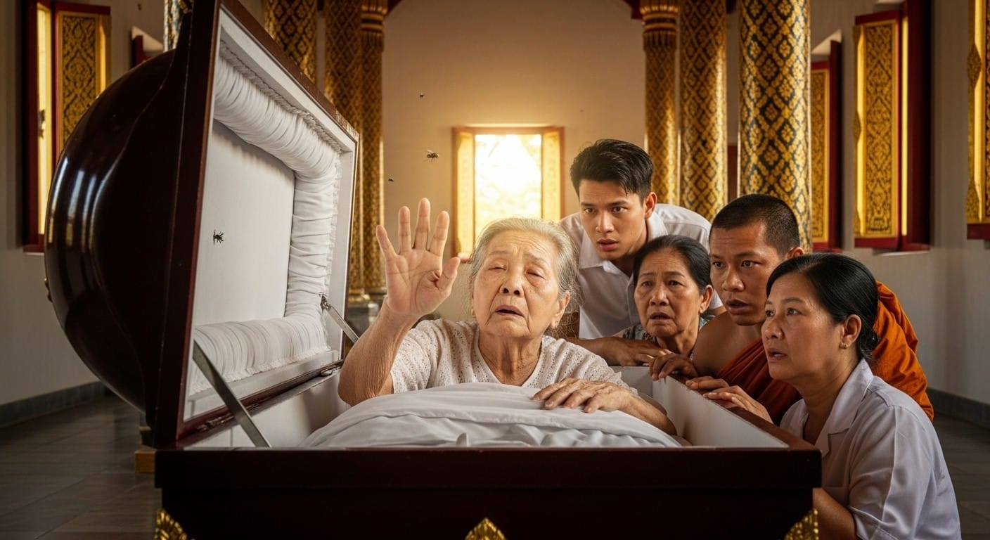 Une Thaïlandaise de 65 ans déclarée morte se réveille dans son cercueil juste avant l’incinération. Un miracle qui soulève des questions sur les erreurs médicales et les signes de vie. Découvrez toute l’histoire.