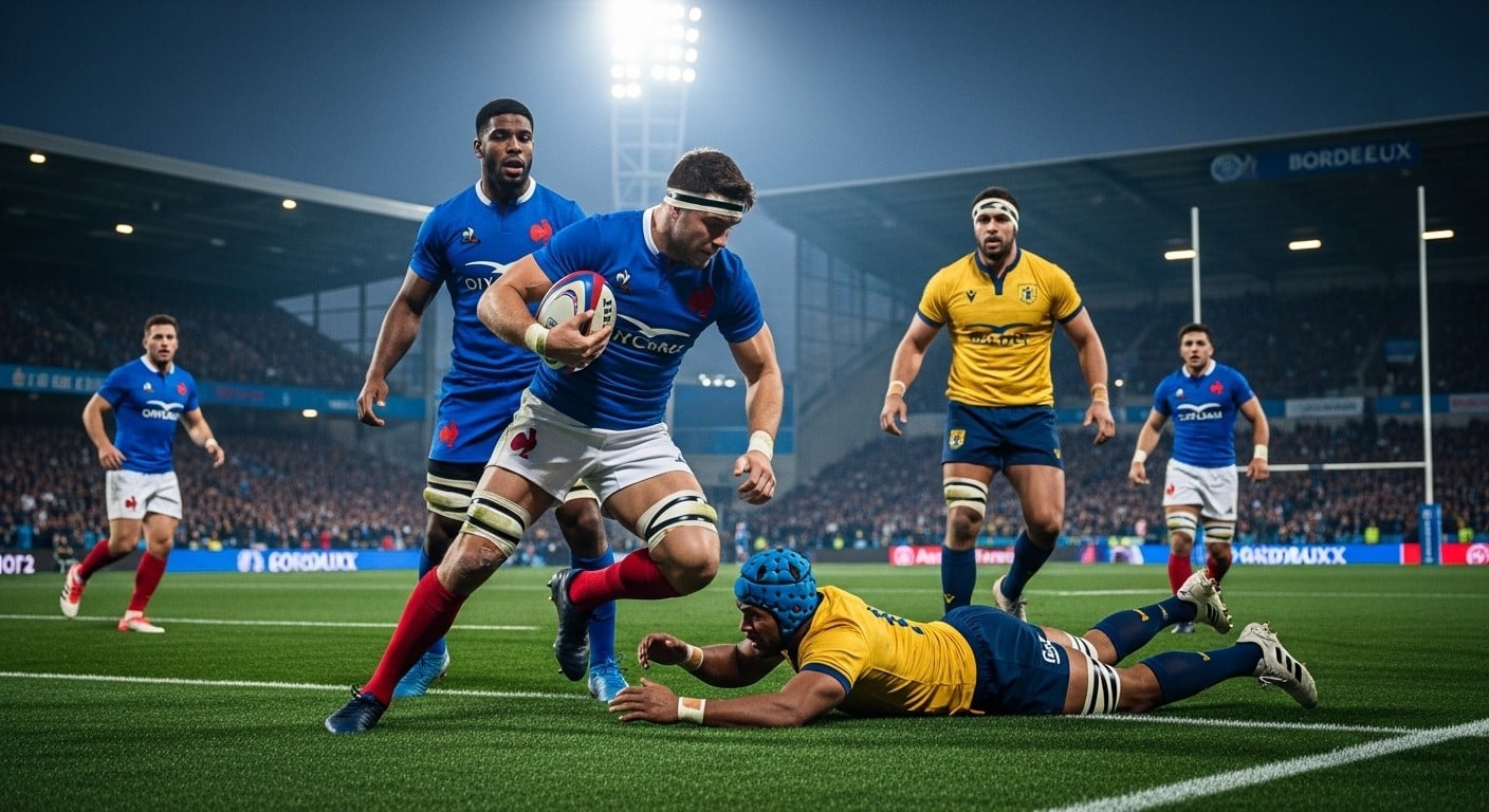 Découvrez les notes des joueurs français après la victoire 34-21 contre Fidji. Depoortere et Ollivon brillent, Taofifenua en difficulté. Analyse complète des Bleus à Bordeaux.