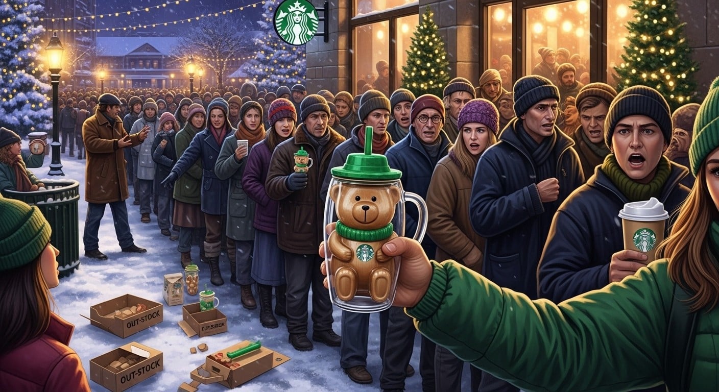 Découvrez la folie autour de la tasse Bearista de Starbucks : files interminables, bagarres, ruptures de stock et excuses officielles. Un phénomène marketing qui a dégénéré !