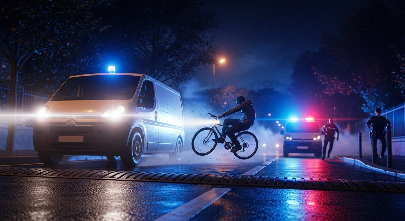 Un livreur fuit la police en camionnette, percute un cycliste grièvement blessé. Refus d'obtempérer, stupéfiants : découvrez les détails choquants de cette course-poursuite en Île-de-France.