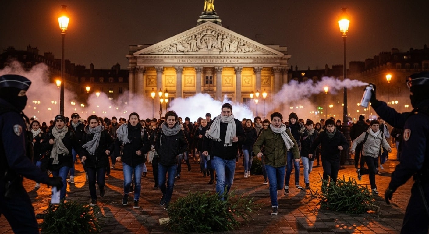 La traditionnelle « guerre des sapins » entre prépas parisiennes a viré au chaos avec intervention policière musclée. Gaz lacrymogène, urgences, garde à vue : que s’est-il vraiment passé place du Panthéon ?