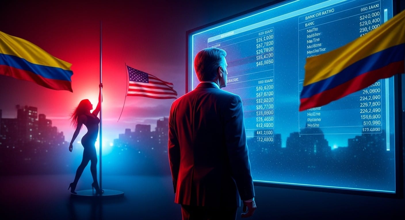 Accusé par Trump de liens avec le narcotrafic, le président colombien Gustavo Petro rend publics ses relevés bancaires pour se défendre… et révèle une visite dans un club de strip-tease à Lisbonne. Retour sur un scandale qui secoue Bogotá.