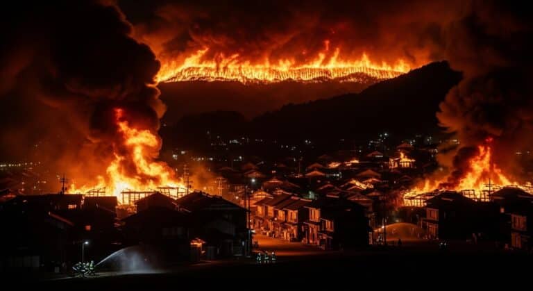 Incendie Japon : 170 Bâtiments Détruits à Oita