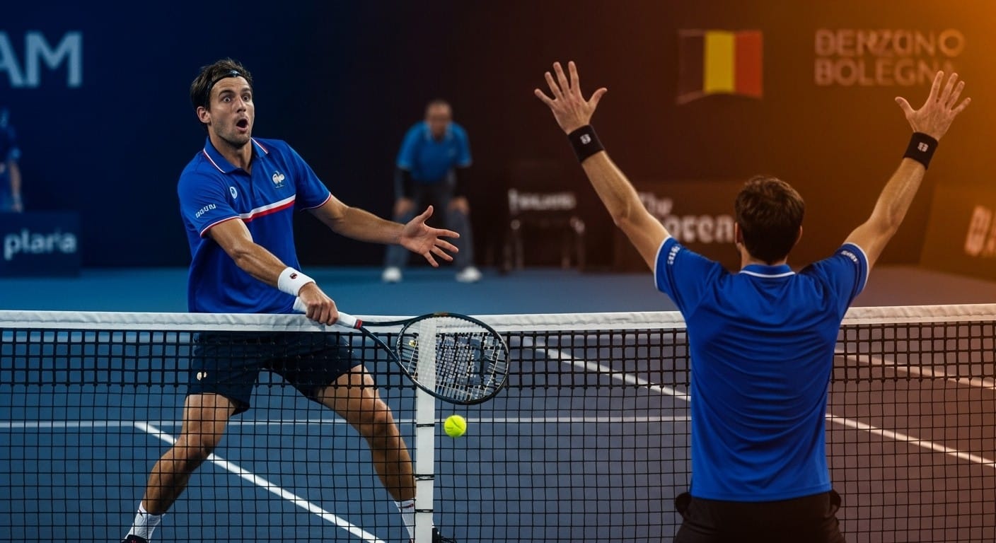 Corentin Moutet tente une demi-volée entre les jambes en quart de Coupe Davis et rate. Un moment de pure folie qui coûte cher à la France face à la Belgique. Analyse complète d’un geste qui divise.