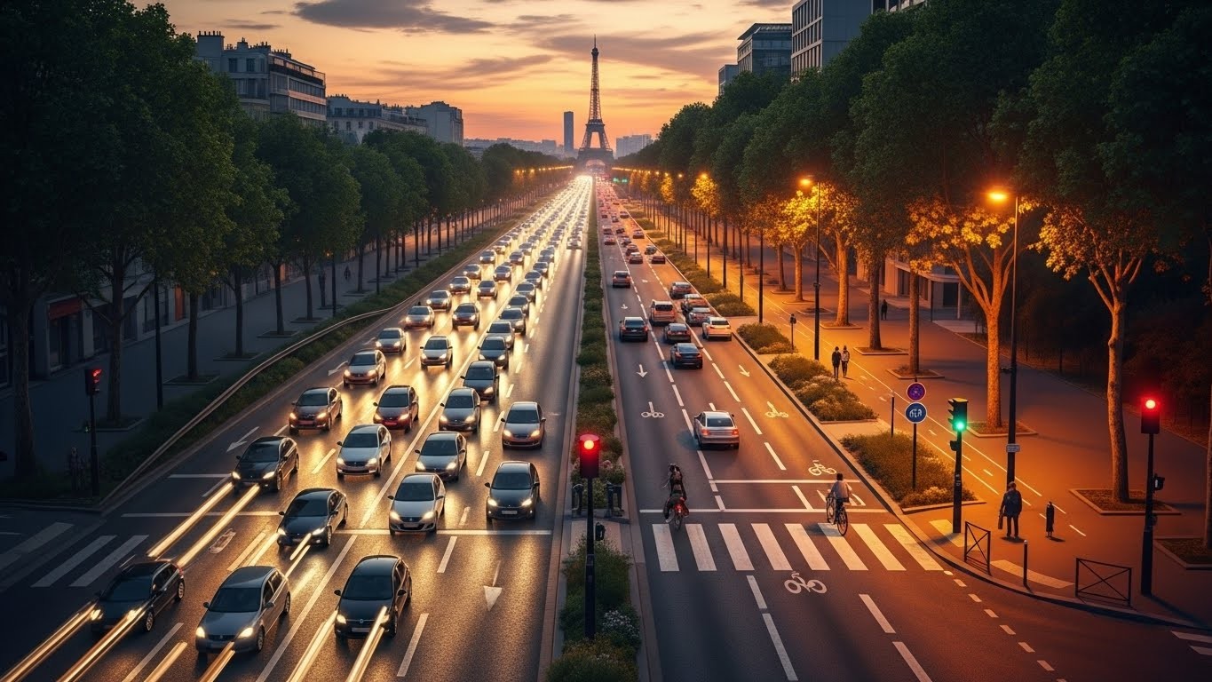 Et si le périphérique parisien, cette autoroute mythique à 1,1 million de véhicules par jour, se transformait en boulevard végétalisé avec feux rouges et pistes cyclables ? Décryptage d’un projet qui fait déjà trembler les municipales.