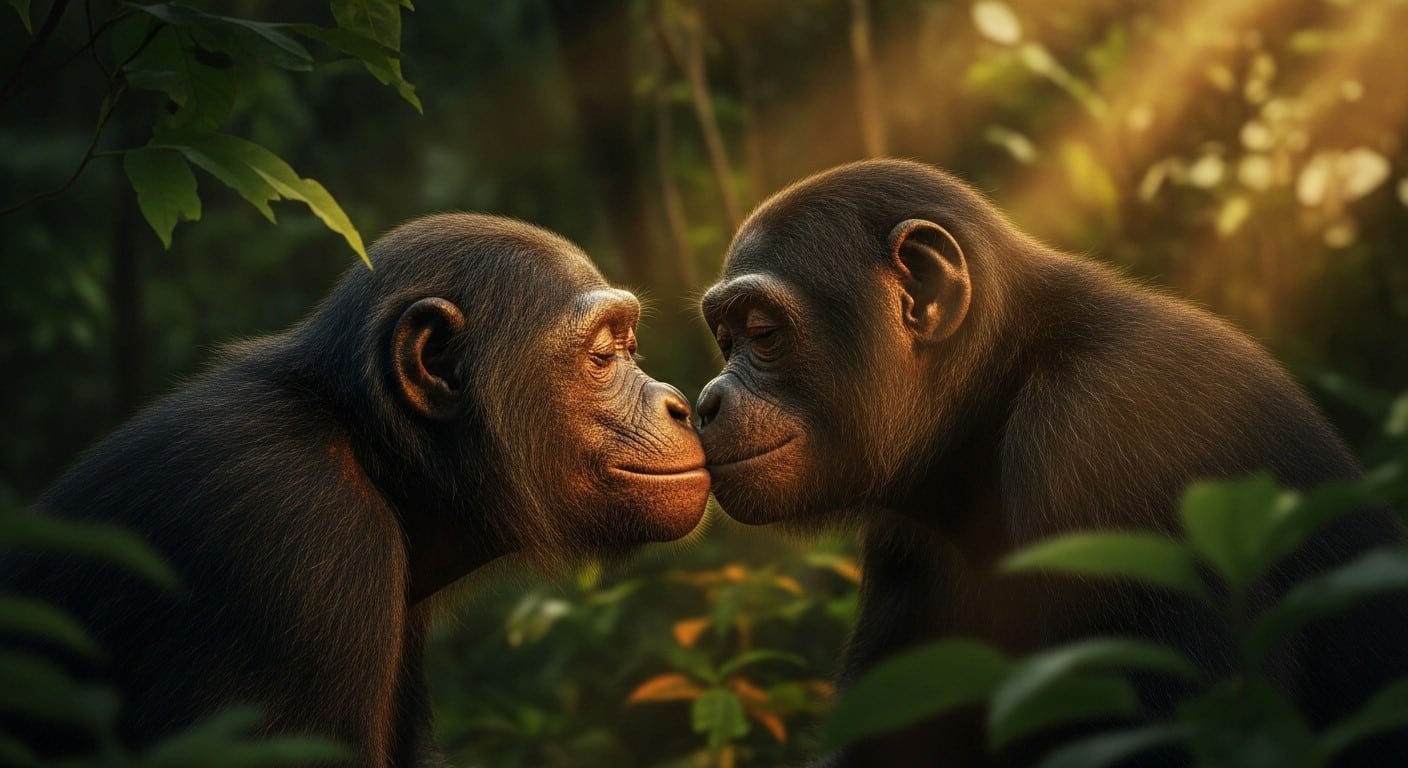 Et si le baiser sur la bouche existait déjà il y a 21 millions d’années chez nos ancêtres communs avec les grands singes ? Une étude fascinante révèle l’origine très ancienne de ce geste intime.