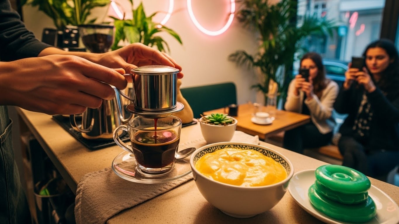 Découvrez pourquoi le café vietnamien explose à Paris : du cà phê trứng au filtre inox, une vague irrésistible venue d’Hanoï conquiert les palais français. Une tendance qui n’en finit plus de grandir.