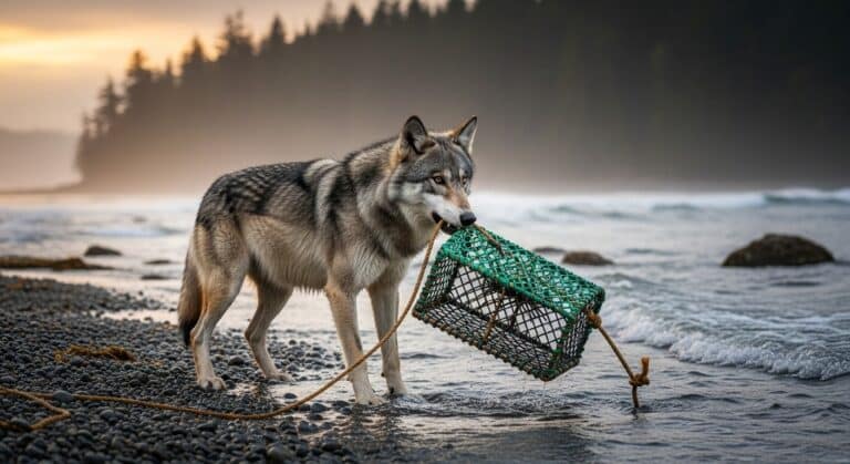 Loup qui Utilise un Piège à Crabes : Une Première Mondiale
