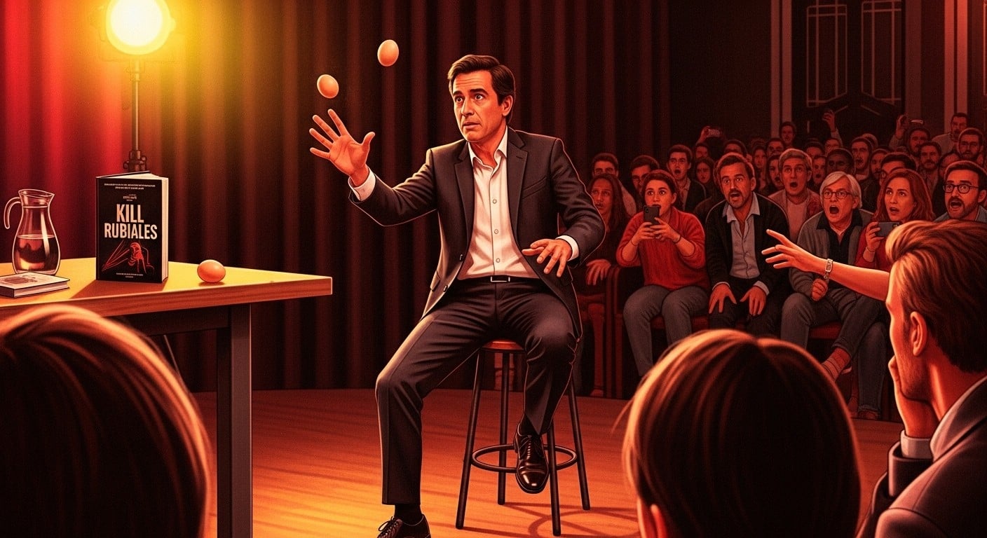 Découvrez le chaos lors de la présentation du livre de Luis Rubiales, ex-président du foot espagnol, visé par des œufs après sa condamnation pour un baiser forcé. Intrigue et controverses au cœur du scandale.