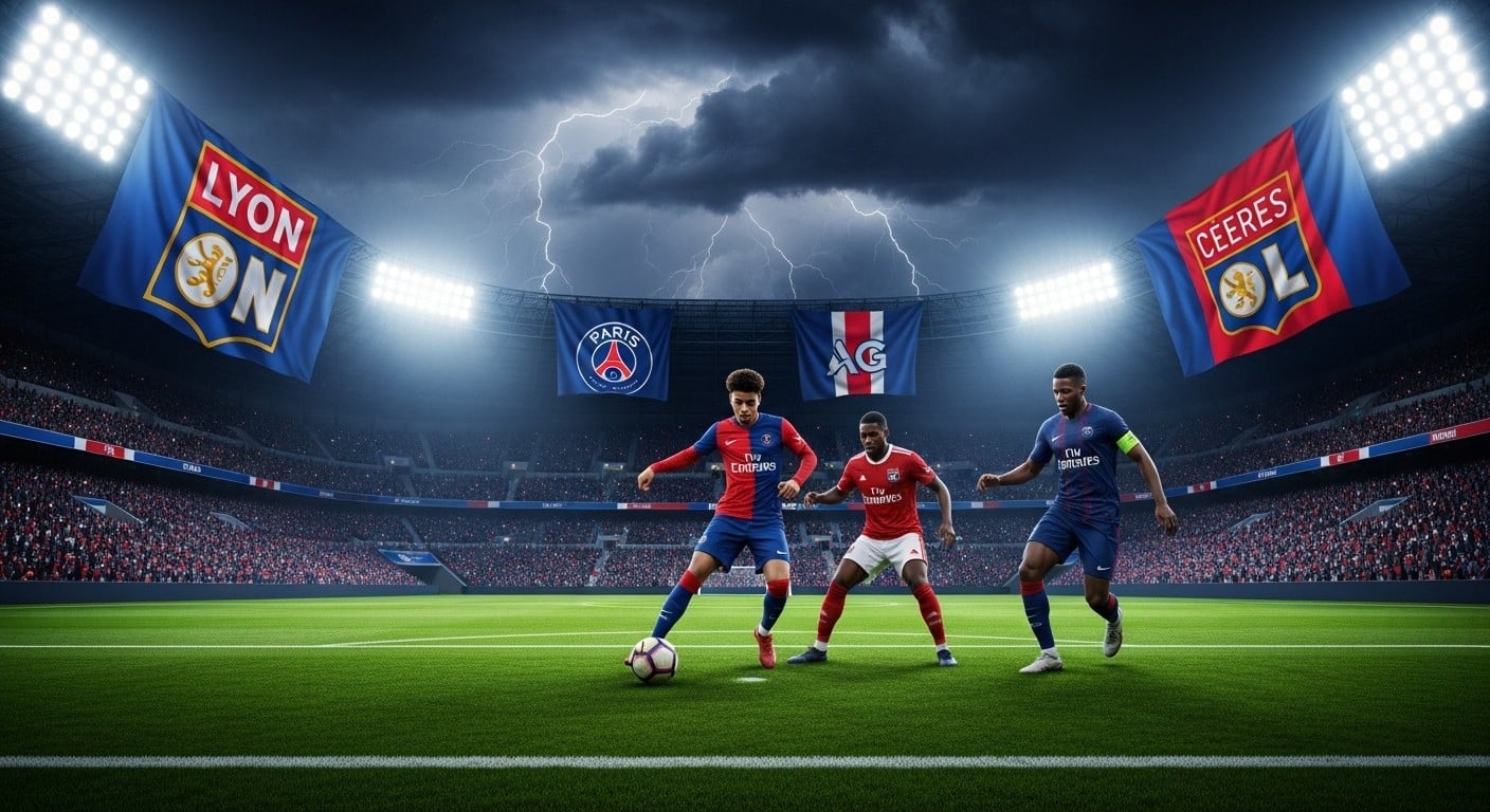 PSG affronte Lyon ce soir pour reprendre la première place de Ligue 1 après la victoire de Marseille. Suivez le choc avec Mayulu, Mbaye et Ramos titulaires. Analyse, enjeux et suspense au menu !