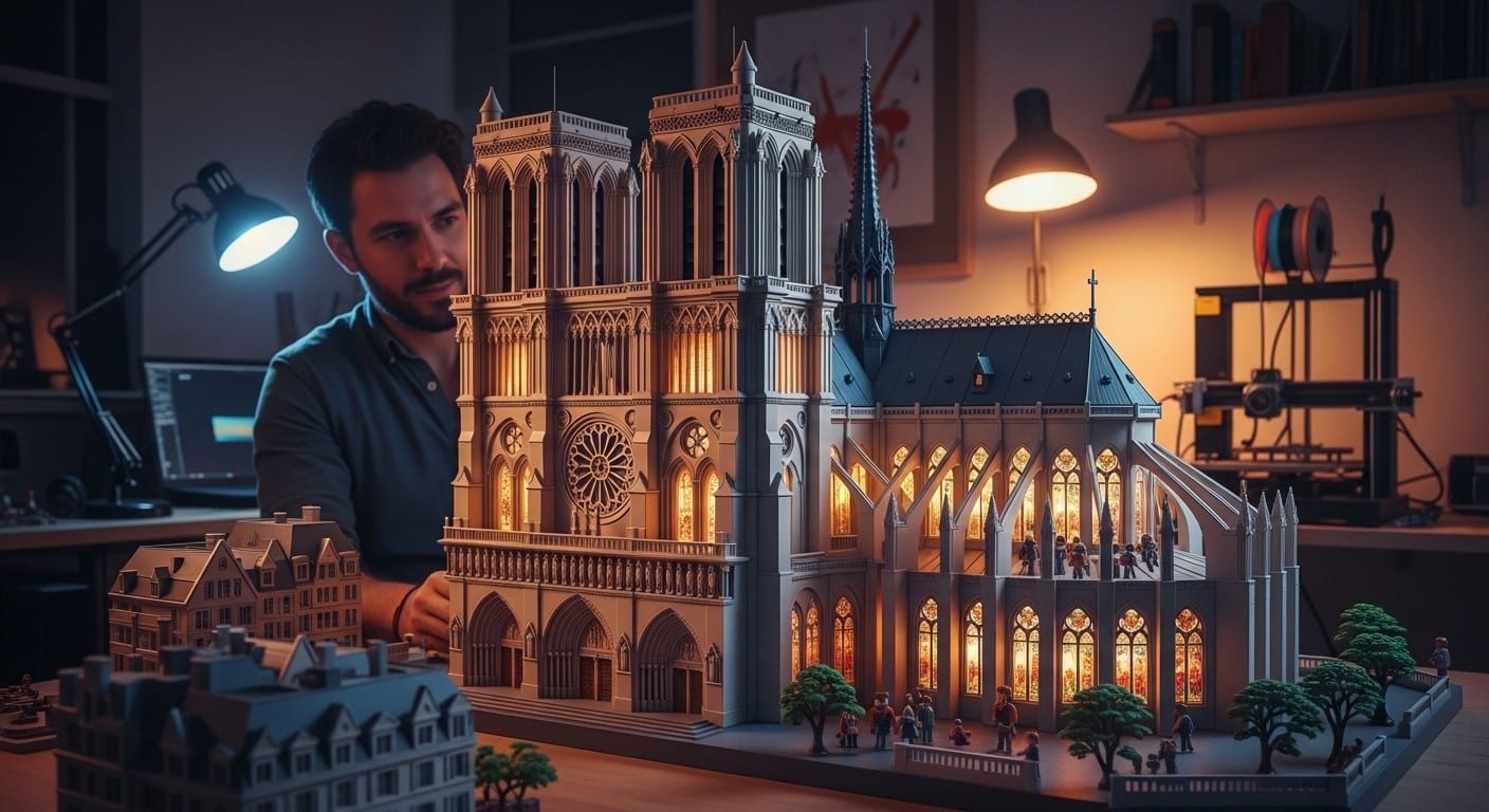 Découvrez l'incroyable maquette de Notre-Dame en Playmobil réalisée par un passionné rémois après 16 mois de travail avec imprimante 3D. Un chef-d'œuvre fidèle et symbolique !