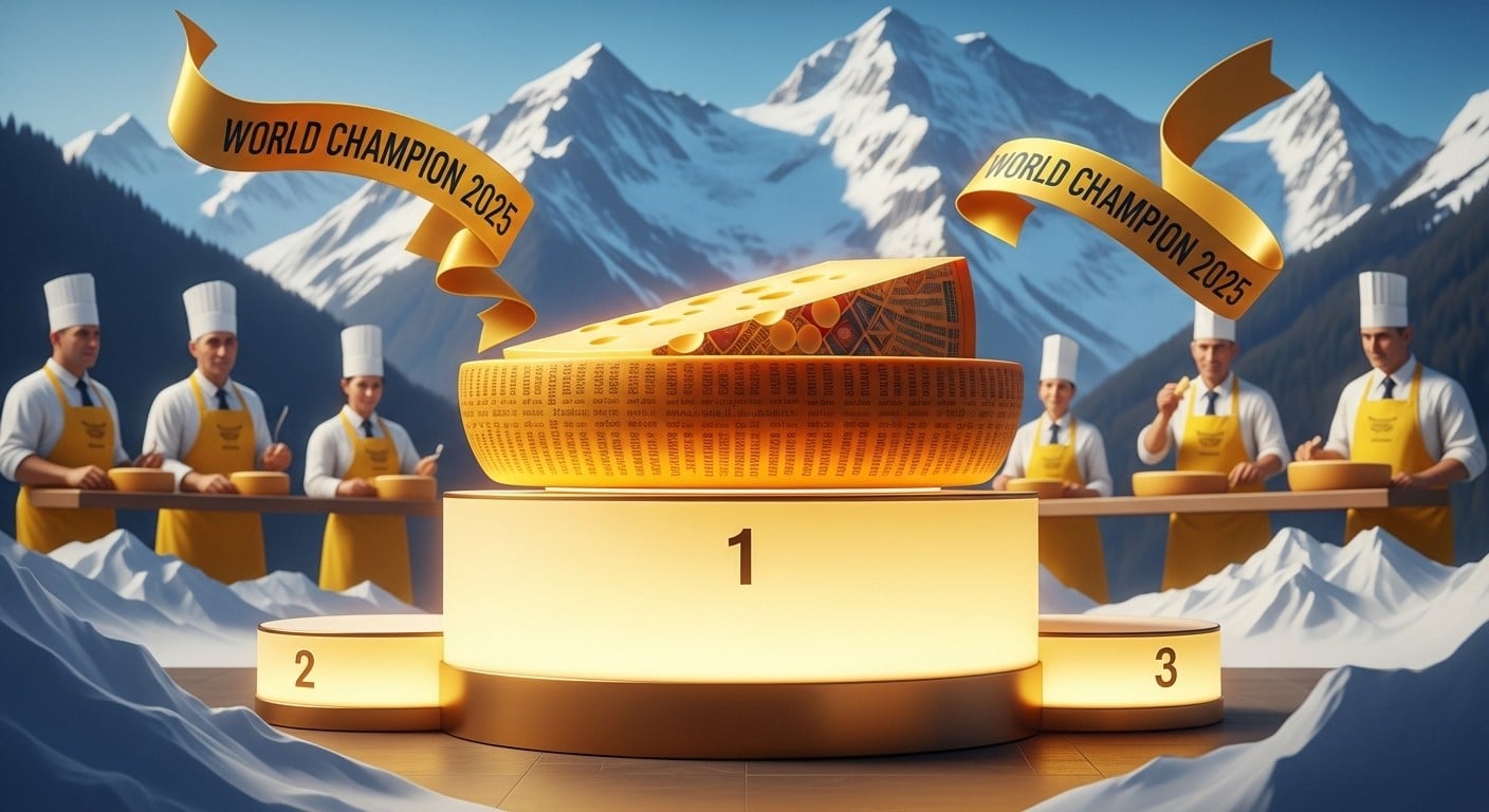 Découvrez le gruyère suisse sacré meilleur fromage du monde 2025 aux World Cheese Awards. Parfait, inoubliable : secrets d'un triomphe fromager en Suisse.