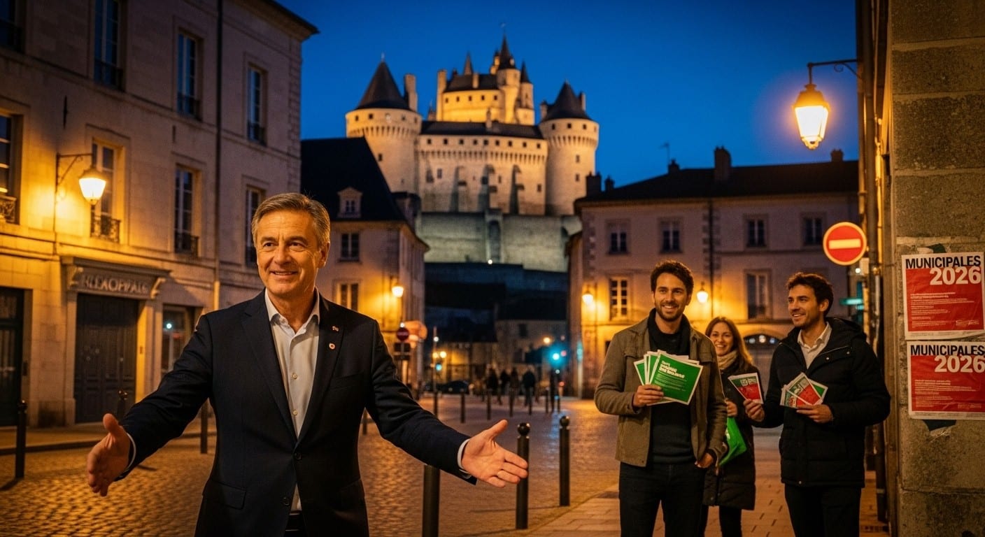 Christophe Béchu officialise sa candidature pour un 3e mandat à Angers en mars 2026. Face à lui, une gauche unie derrière Romain Laveau et un RN en embuscade. Analyse complète d’une bataille qui s’annonce rude.