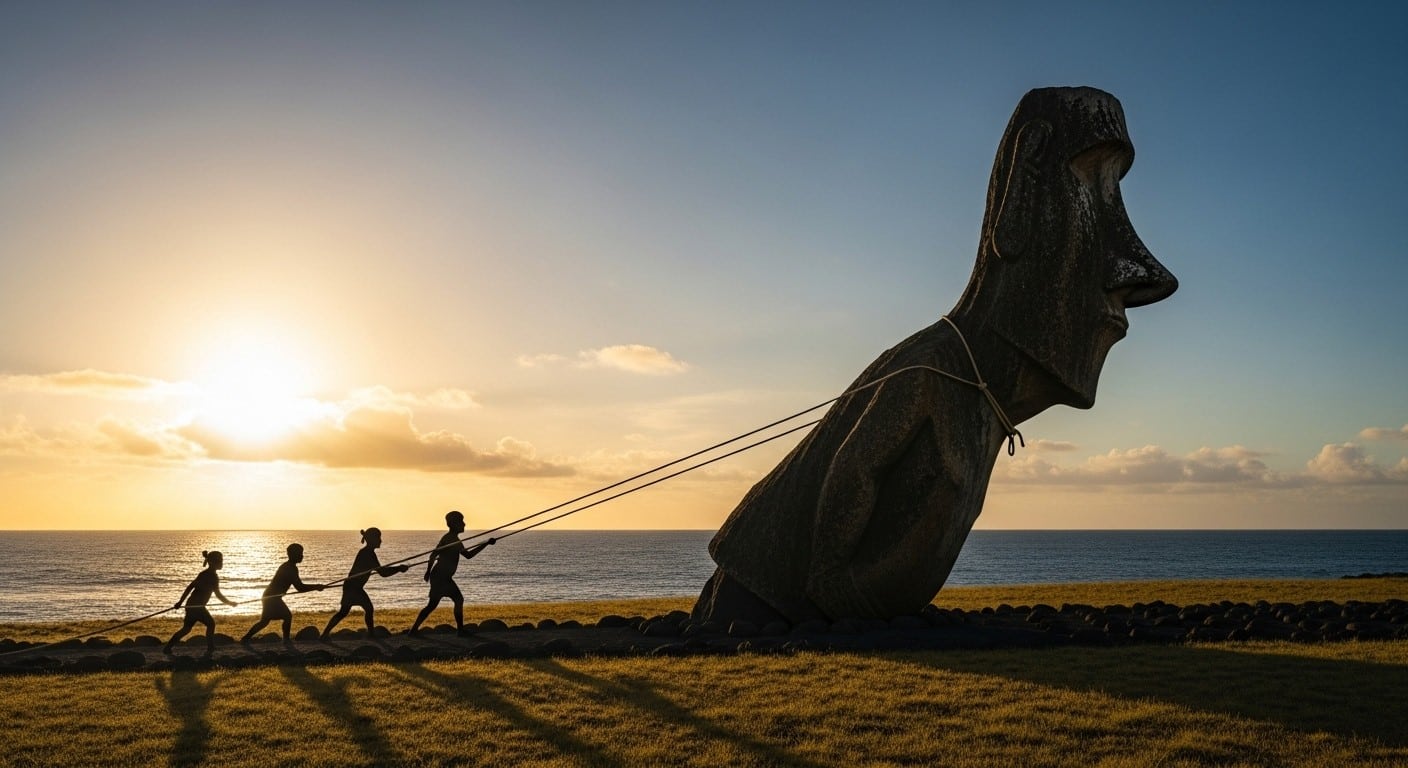 Découvrez si les moaï de l'Île de Pâques ont vraiment marché ! Une théorie audacieuse sur leur déplacement divise les experts. Plongez dans ce mystère millénaire du Pacifique.