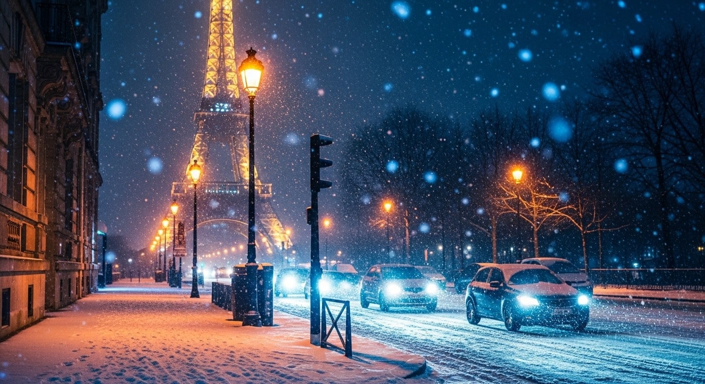 Ce soir, la neige arrive enfin sur Paris et toute l’Île-de-France ! Vigilance orange déclenchée, 2 à 7 cm prévus, verglas possible… Tout ce qu’il faut savoir pour ne pas être pris au dépourvu ce week-end.