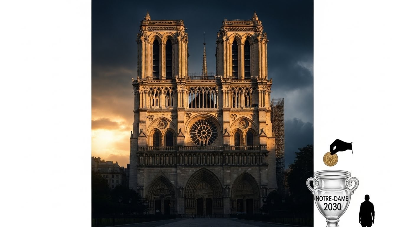 Un an après sa réouverture triomphale, Notre-Dame de Paris lance un appel urgent : 6 millions d'euros à trouver d'ici 2030 pour achever sa restauration et traverser les siècles. Découvrez pourquoi la renaissance n'est toujours pas terminée.