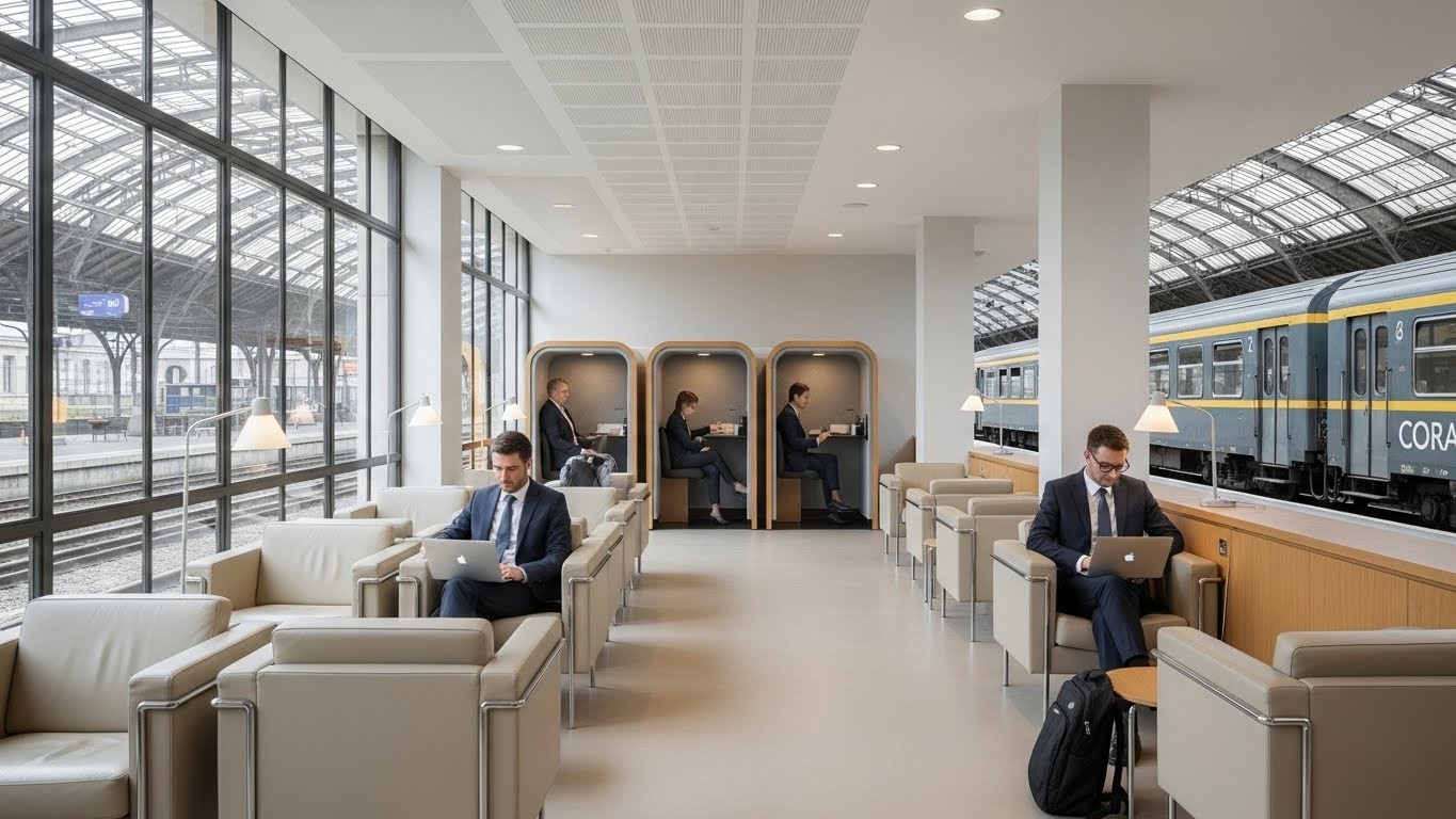 Découvrez le nouveau salon professionnel inauguré en gare de Paris-Bercy pour la ligne Paris-Clermont. Confort business, cabines téléphoniques… Mais est-ce suffisant face aux vieux trains Corail et à l’attente interminable de 2027 ?