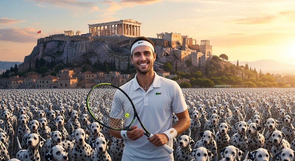 Novak Djokovic Célèbre Son 101e Titre Avec Dalmatiens