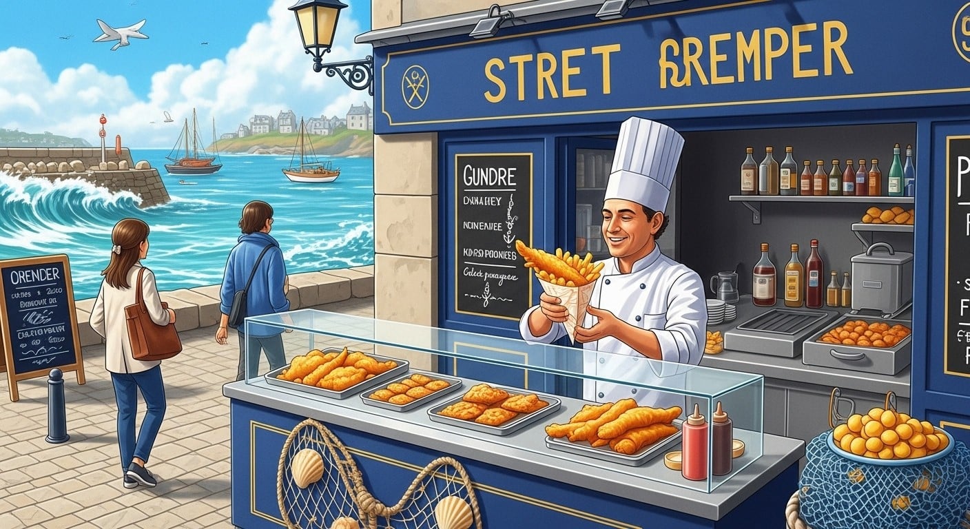 Découvrez comment le chef étoilé Olivier Bellin démocratise la street food marine à Quimper avec Mersea : poisson frais, recettes innovantes et accessible à tous !