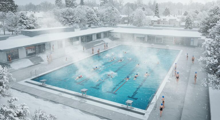 Orléans Rouvre Piscine Extérieure en Hiver