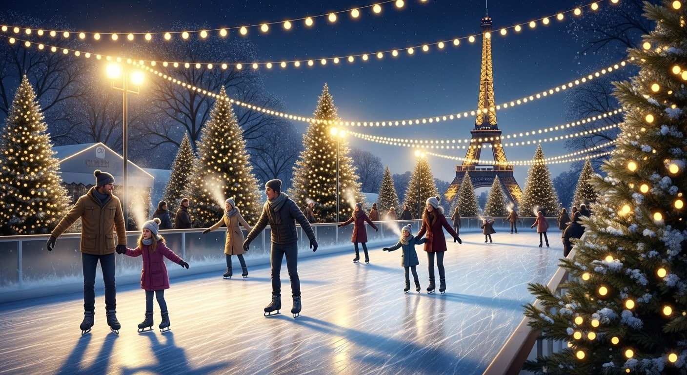 Découvrez les plus belles patinoires de Noël à Paris cet hiver 2025-2026 : glace réelle, vues incroyables, ambiance magique… Réservez vite votre session de glisse !