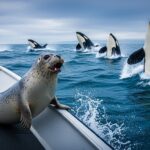 Phoque Sauve des Orques sur Bateau