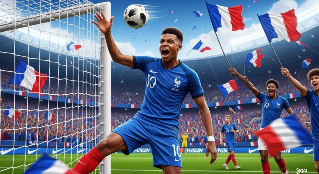 Premier But Akliouche avec les Bleus