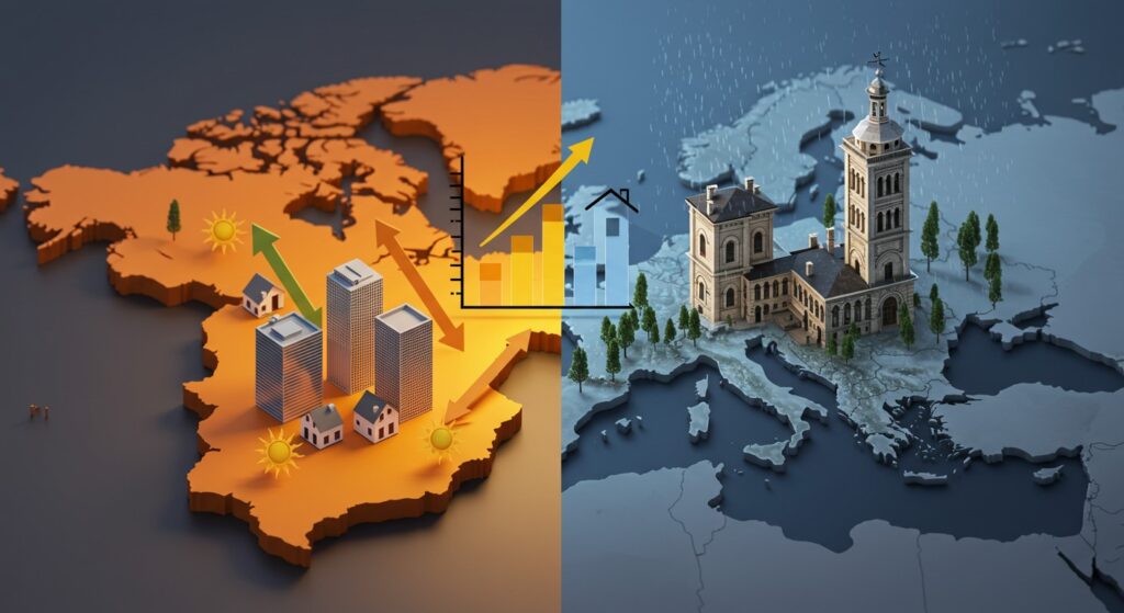 Prix Immobilier Europe : Hausse Ibérique, Baisse Nord