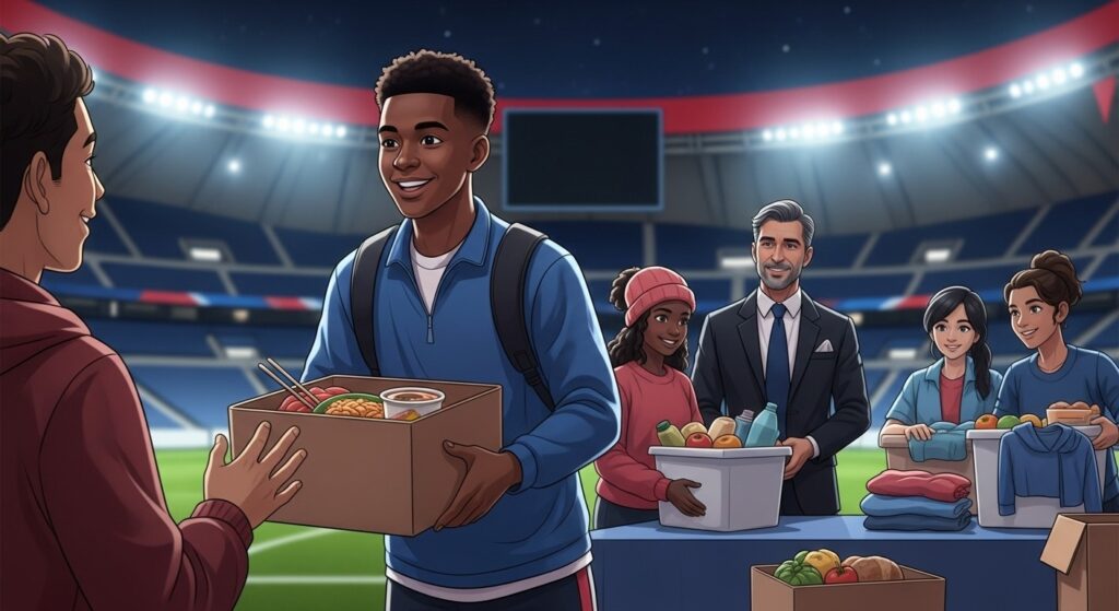 PSG : Zaïre-Emery et Al-Khelaïfi à la Cantine Solidaire