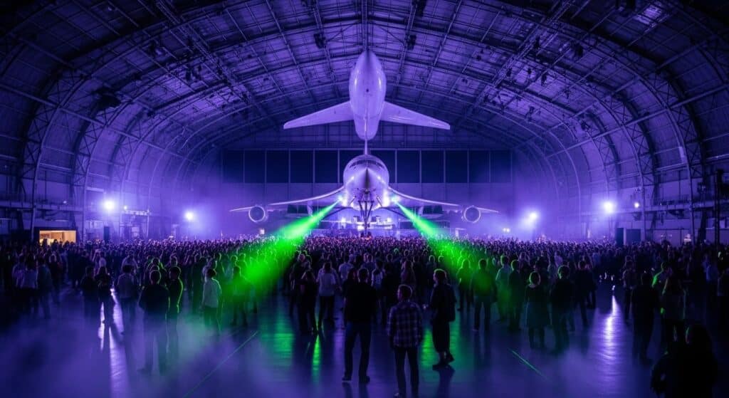 Rave sous Concorde et A380 à Aeroscopia : La Nuit Folle