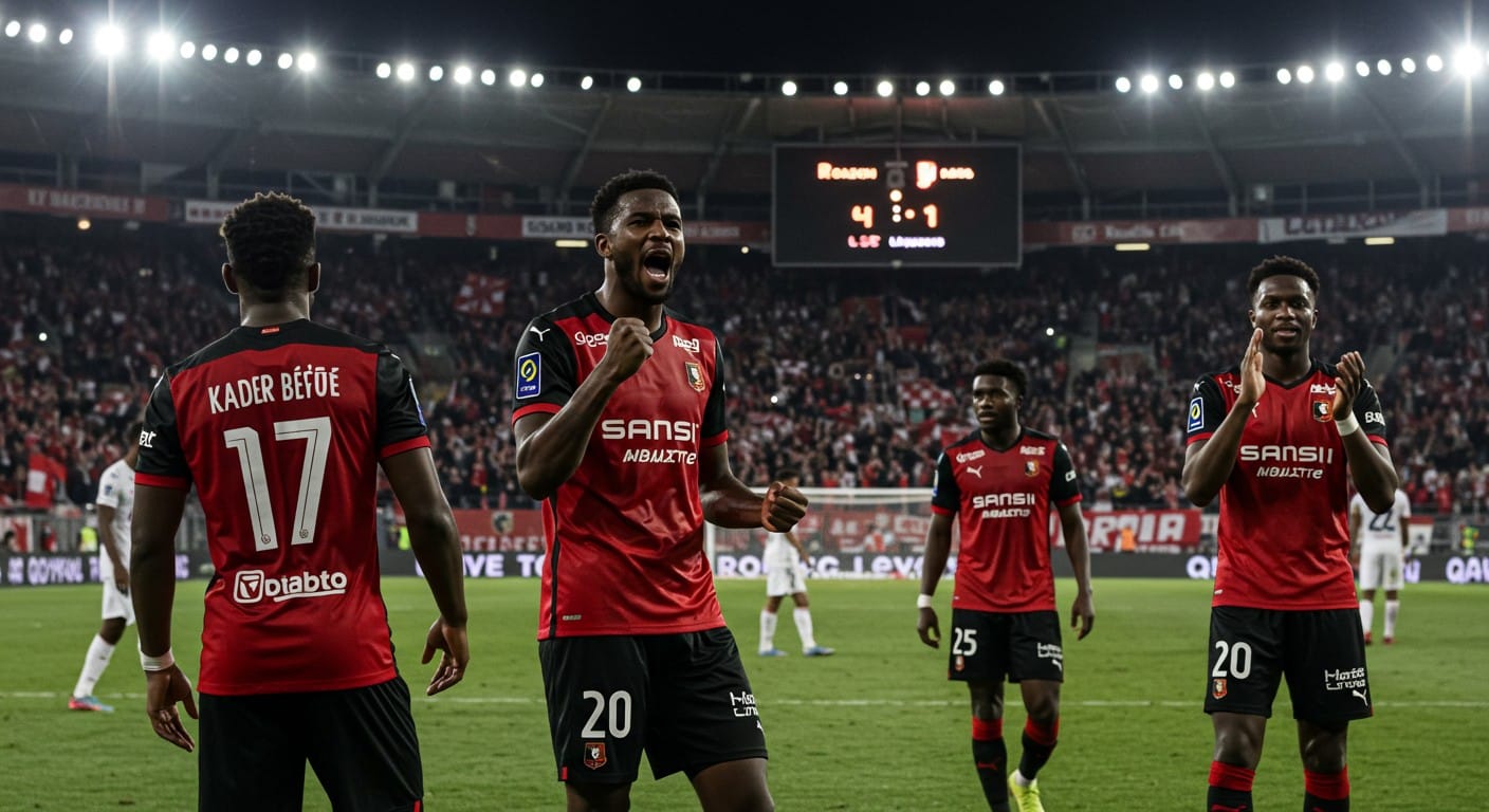 Découvrez comment Rennes a dominé Strasbourg 4-1 avec un triplé d'Esteban Lepaul et une jeunesse flamboyante. Victoire cruciale pour Habib Beye en Ligue 1 !