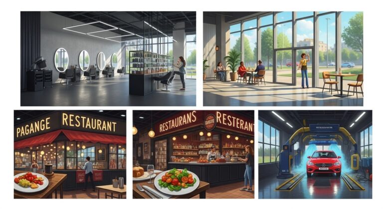 Salon Coiffure XXL avec Restaurant et Lavage Auto