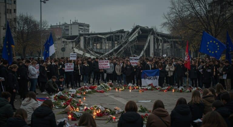Serbie : Manifestations un An après l’Effondrement de Novi Sad