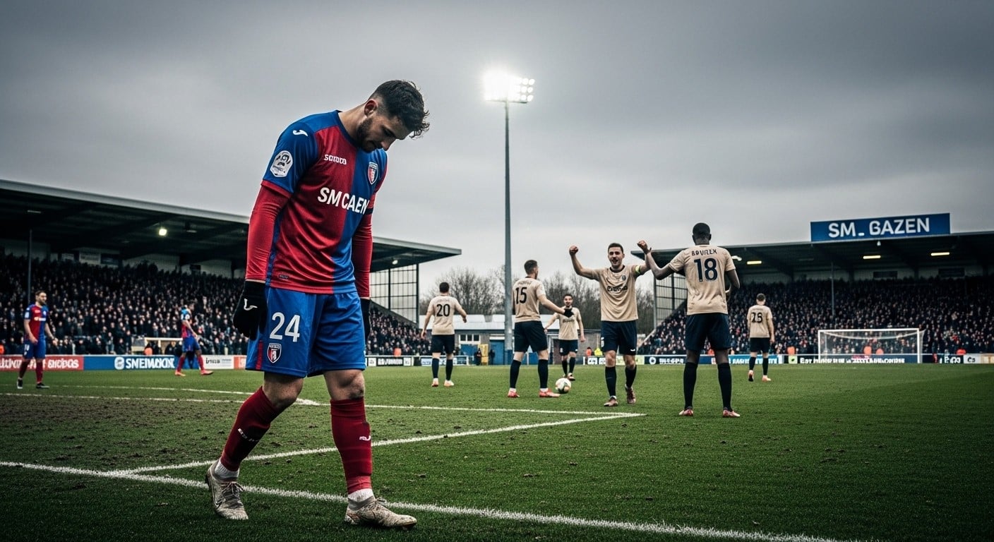 Découvrez le choc : SM Caen, club pro, battu 3-2 par Bayeux (Régional 1) en Coupe de France. Honte, rage et crise profonde analysées en détail.