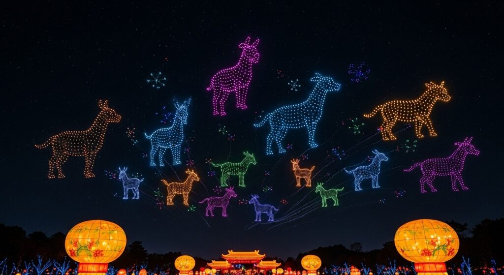 Spectacle de Drones à Paris : 150 Lumières Dansent au Parc Floral