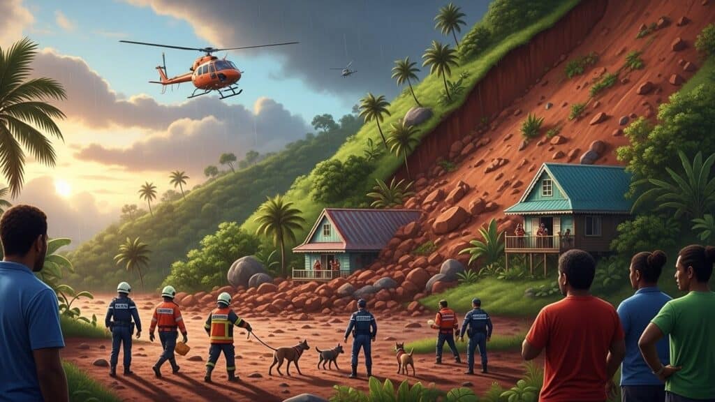 Tahiti : 9 Disparus après un Glissement de Terrain