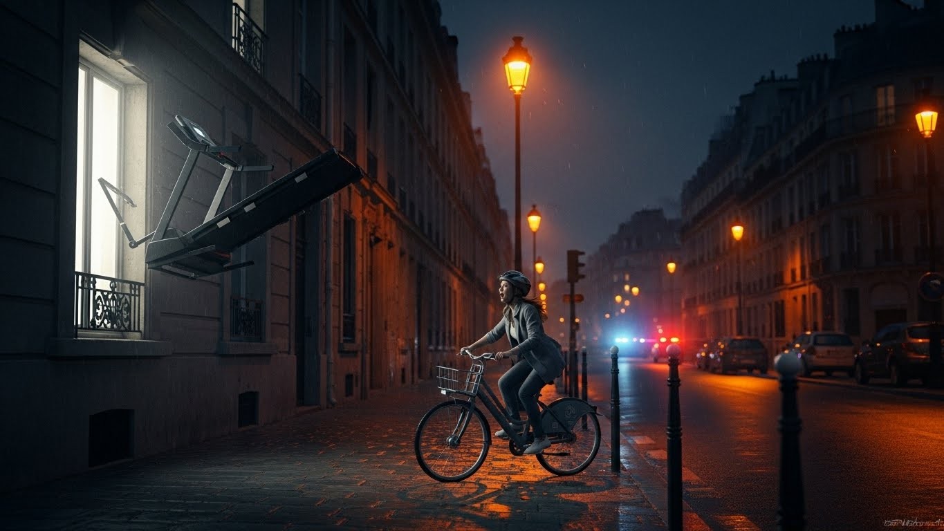 Un tapis de course de 8 kg tombe sur la tête d’une cycliste rue Monge à Paris. Un homme de 50 ans est mis en examen et écroué. Mais les preuves sont-elles solides ? Découvrez tous les détails de cette affaire troublante.