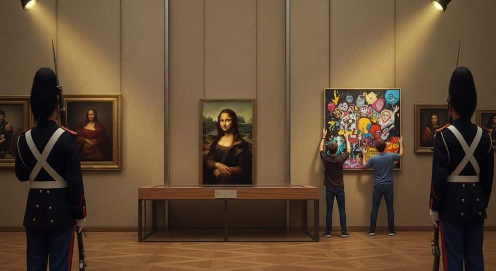 Tiktokeurs Belges Au Louvre : Tableau Accroché Illégalement