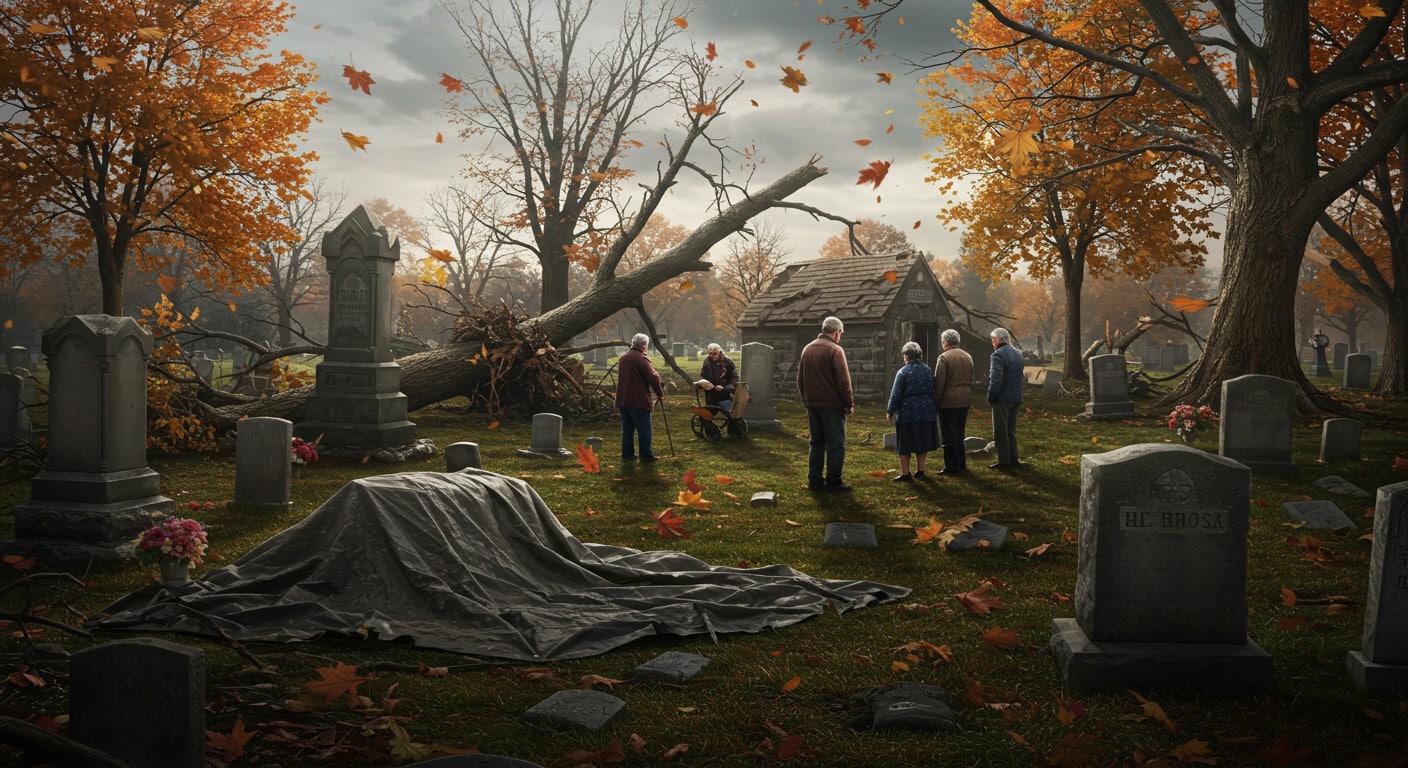 Dix jours après la tornade à Ermont, le cimetière ancien rouvre. Familles découvrent les tombes abîmées à la Toussaint. La ville prend en charge toutes les réparations. Découvrez les témoignages émouvants.