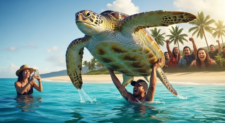 Tortue Marine Soulevée à Hawaï : Le Scandale qui Indigne